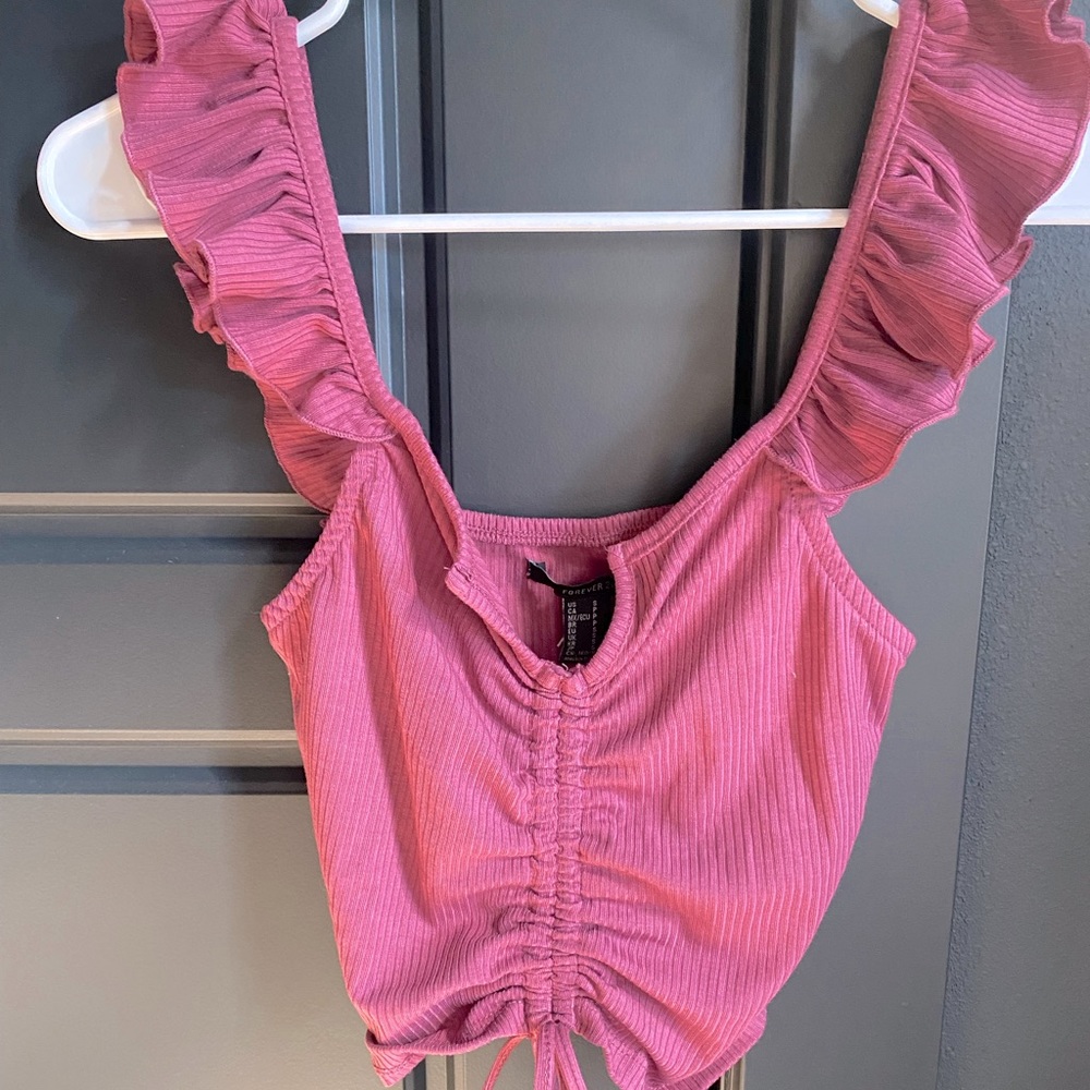 Small, pink tank top from Forever 21.